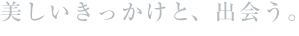 美しいきっかけと、出会う。